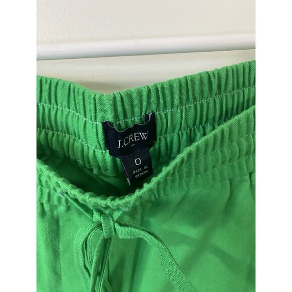 J.Crew Factory Linen Cotton Drawstring Pants 0 Green Casual Summer Beach - Picture 6 of 11